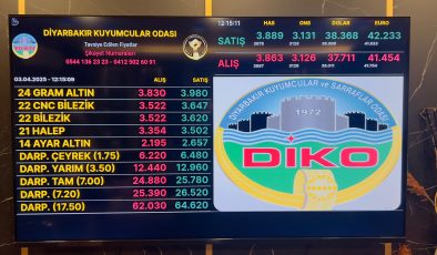 Diyarbakır Kuyumcular Odası Uyardı
