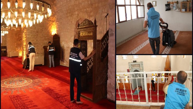 Siirt’te camiler Kurban Bayramı’na temizlikle hazırlanıyor