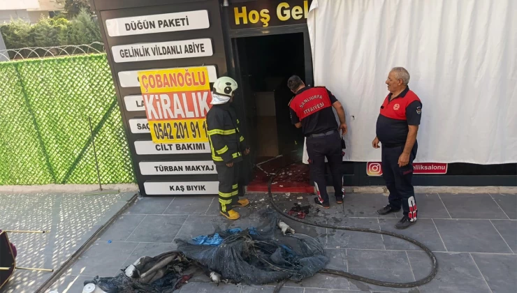 Şanlıurfa’da gelinlikçi dükkânında çıkan yangın kısa sürede söndürüldü