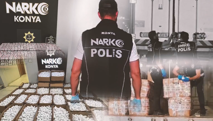 Konya’da Yüz binlerce hap ele geçirildi