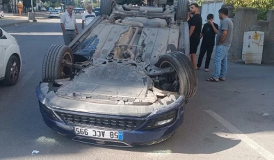 Batman’da sürücünün direksiyon hakimiyetini kaybettiği araç takla attı