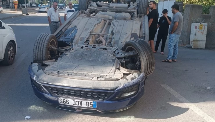 Batman’da sürücünün direksiyon hakimiyetini kaybettiği araç takla attı
