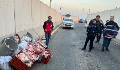 Şanlıurfa’da kaçak et sevkiyatı engellendi: 1 ton et imha edildi