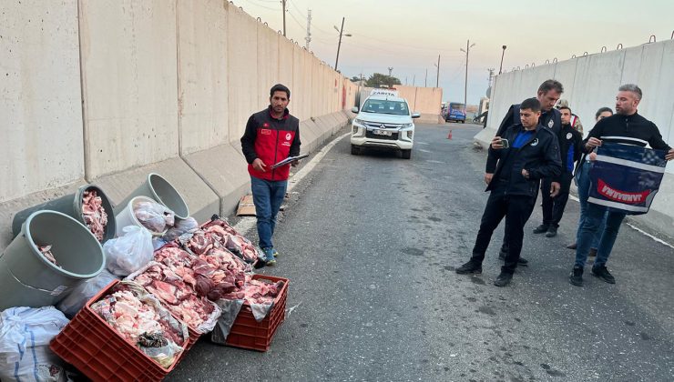 Şanlıurfa’da kaçak et sevkiyatı engellendi: 1 ton et imha edildi