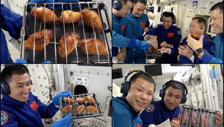Uzayda ızgara keyfi: Çin Uzay İstasyonu’nda ilk uzay fırınıyla tavuk kanat ziyafeti