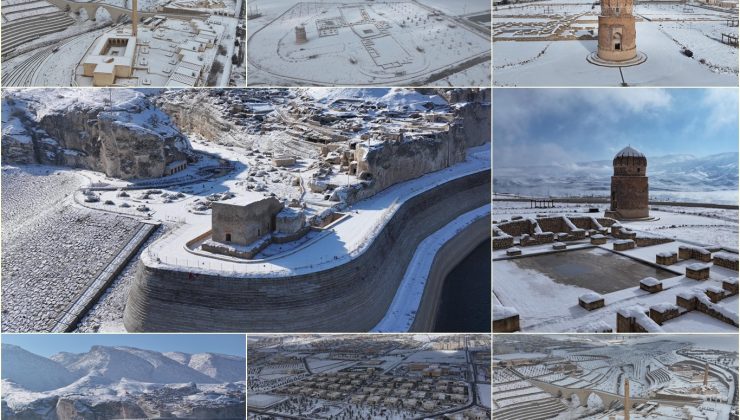 Kar yağışı sonrası Hasankeyf’te kartpostallık manzaralar oluştu