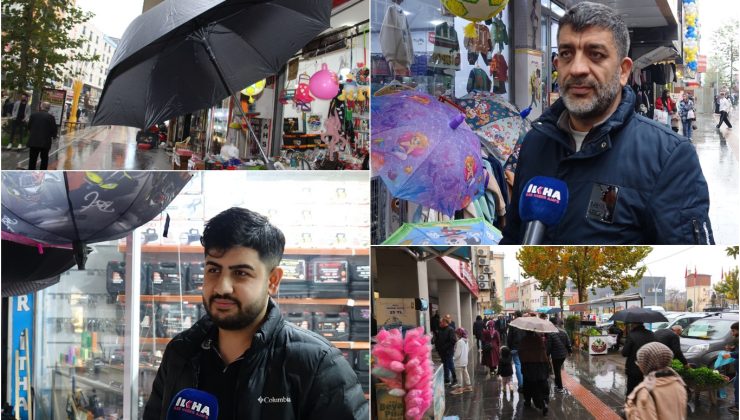 Yağışlar esnafın yüzünü güldürdü: Şemsiye satışlarında artış