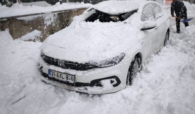 Diyarbakır’da Çatıdan Kopan Kar Kütlesi Park Halindeki Otomobili Hurdaya Çevirdi