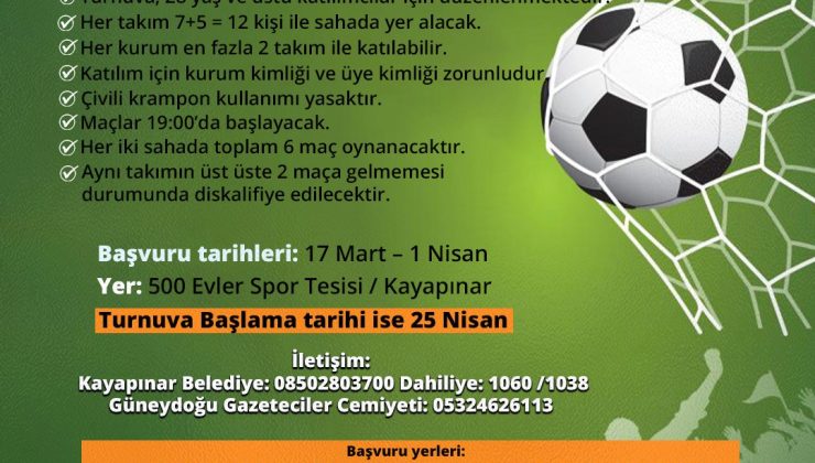 Kayapınar’da Kurumlar Arası Futbol Heyecanı Yeniden Başlıyor
