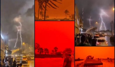 Üç eyaleti vuran Narelle Kasırgası: Hasar büyük, gökyüzü kızıl renkte