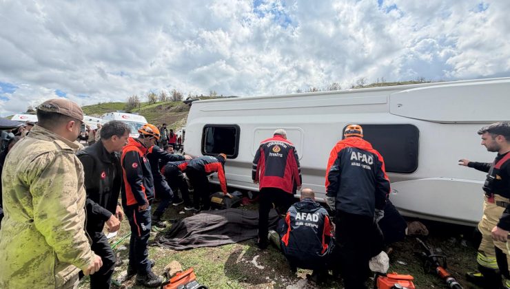 Lice’de Feci Kaza: Yolcu Otobüsü Devrildi, 1 Ölü 13 Yaralı