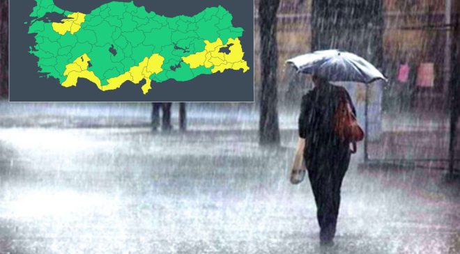 21 il için sarı kodlu uyarı