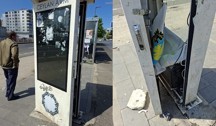 Diyarbakır’da AVM Önündeki Akıllı Durak Talana Döndü