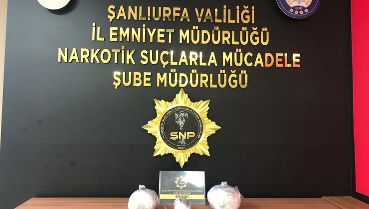 Şanlıurfa’da uyuşturucu operasyonu: 6 kilo 800 gram skunk ele geçirildi