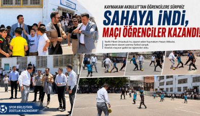 Kaymakam Akbulut’tan Öğrencilere Sürpriz: Sahaya İnip Futbol Oynadı