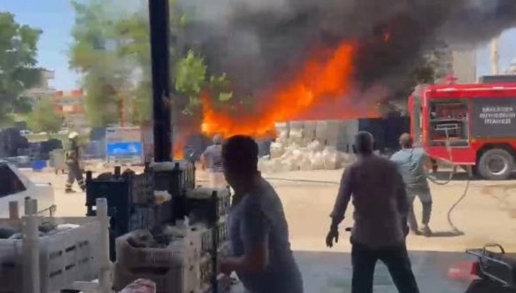 Şanlıurfa’da hal pazarında yangın