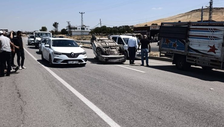 Diyarbakır’da kontrolden çıkan otomobil takla attı: 1 yaralı