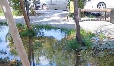 Gazi Yaşargil Hastanesi’nin bahçesi gölete döndü
