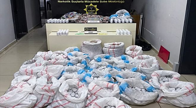 Mersin’de panelvandan 256 bin 900 sentetik hap çıktı: 4 gözaltı