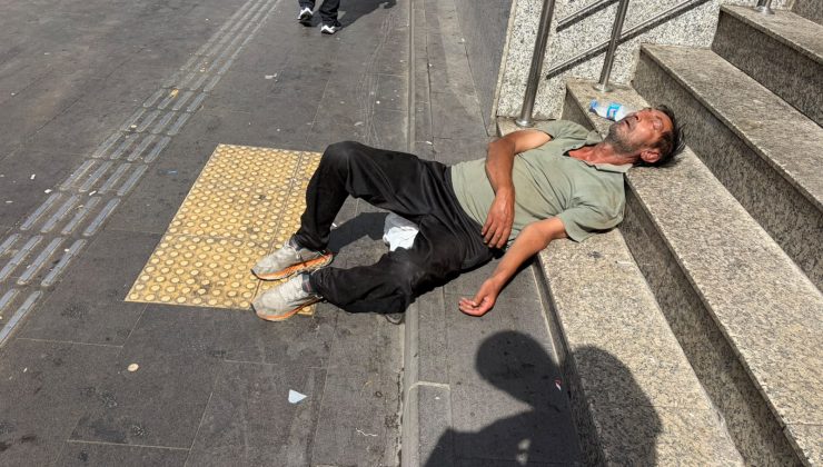 Diyarbakır’da işlek caddede dikkat çeken görüntü: Yere uzanıp kaldı