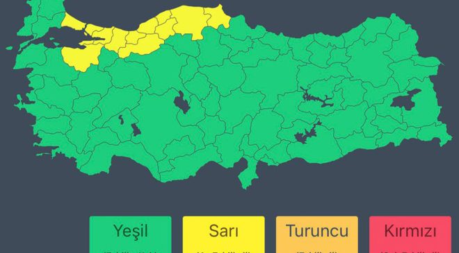 14 ilde kuvvetli ve çok kuvvetli yağış bekleniyor